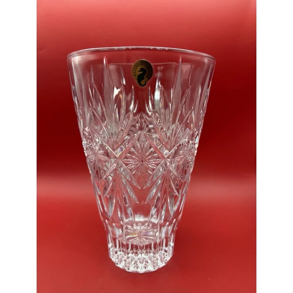 Waterford Normandy Clear Cut Crystal Floral Vase NO Box Slovenia 9.75